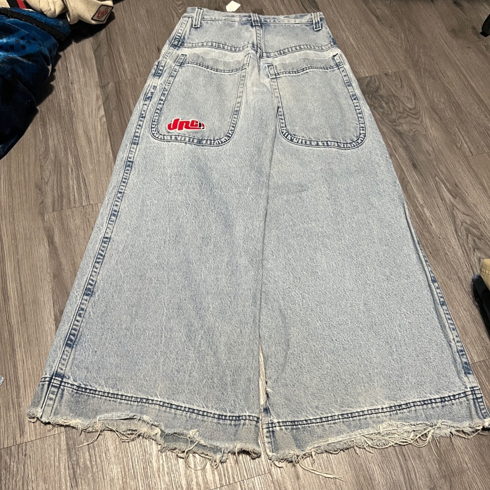 Vintage JNCO Jeans 107 Light Wash Wide Leg Baggy 90s Destroyer Denim Mens 30x32
